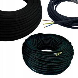 PRZEWÓD KABEL ELEKTRYCZNY OKRĄGŁY ELASTYCZNY 4x0,75MM W OPLOCIE BAWEŁNIANYM