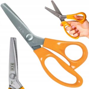 NOŻYCZKI KRAWIECKIE PRECYZYJNE OSTRE NIEMIECKIE KRETZER ZIG-ZAG ZĄBKI 23CM