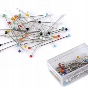 Szpilki 30 mm ze szklaną główką długość 50 szt.