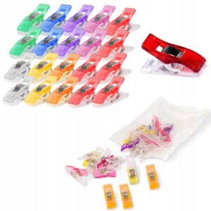 Klipsy klamry spinki do szycia kolorowe 20 sztuk