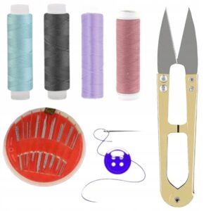 Zestaw krawiecki przybornik do szycia Nici Igły obcinaczka